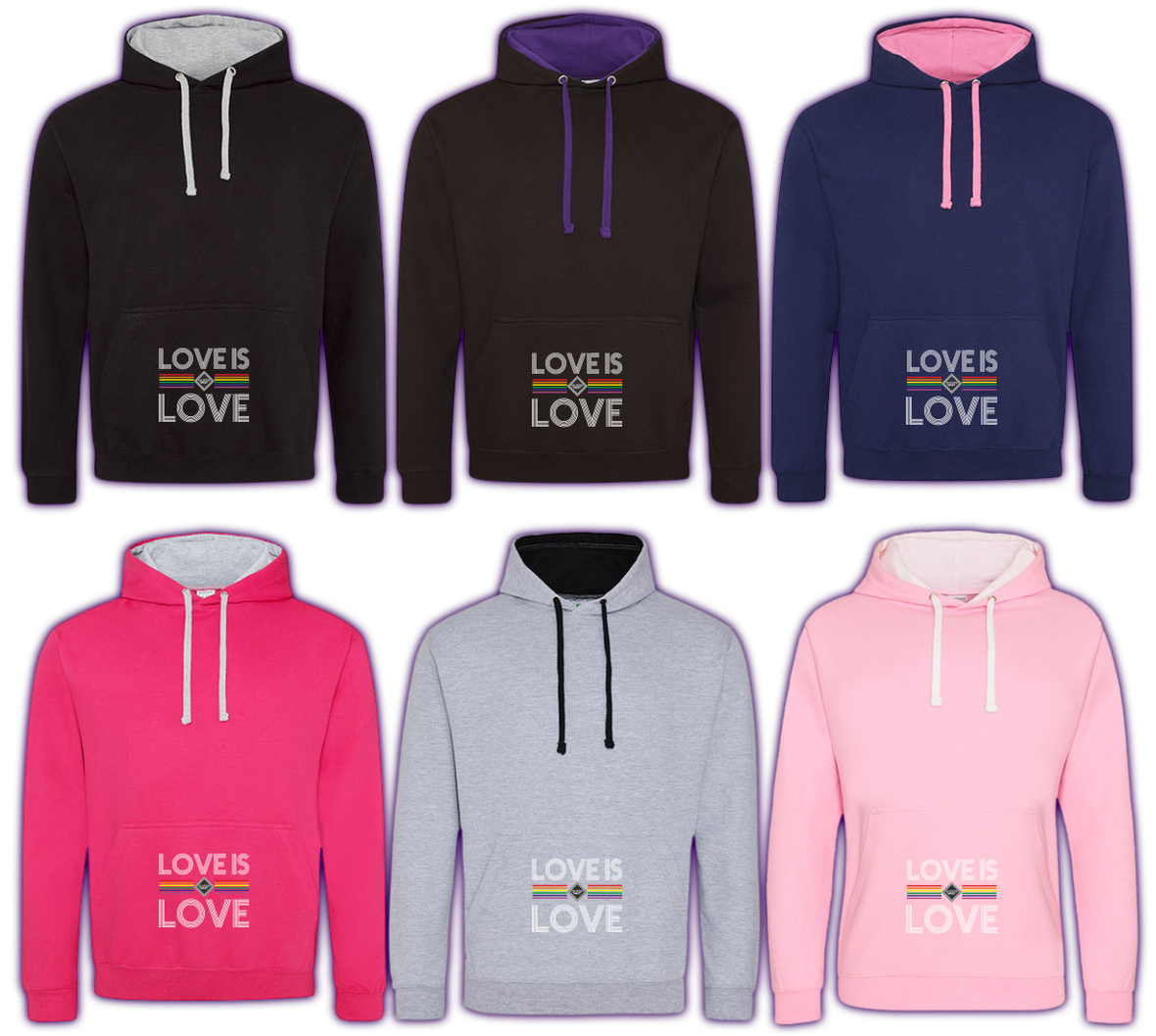 Hoodie "LOVE IS LOVE" - Artikelnr. Q4M-017