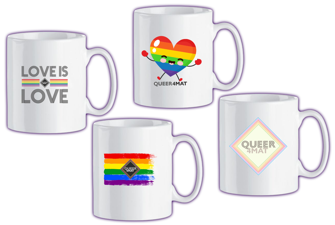 Coffee Mug "LOVE IS LOVE" & "HEART" & "FLAG" & "Q4M" - Artikelnr. Q4M-055
