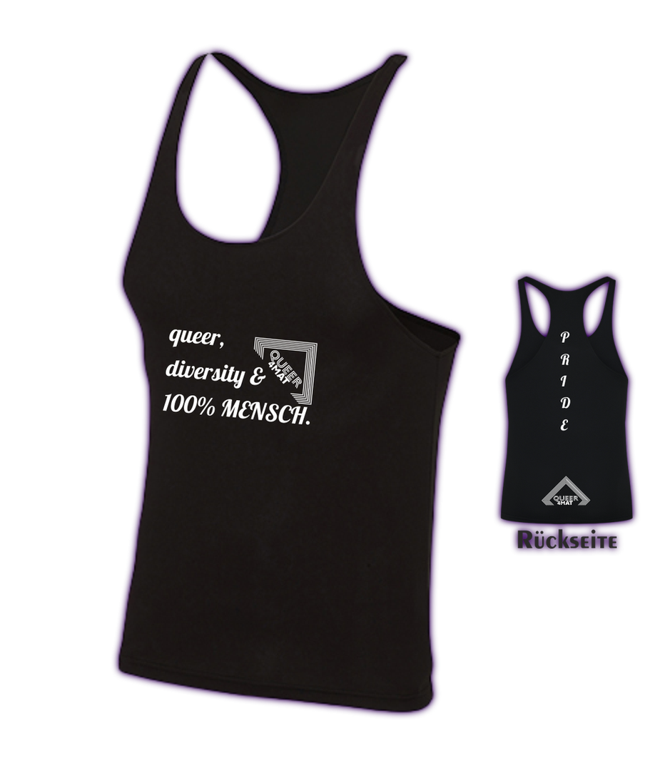 Men`s Muscle Vest "100% MENSCH" - Artikelnr. Q4M-P-009