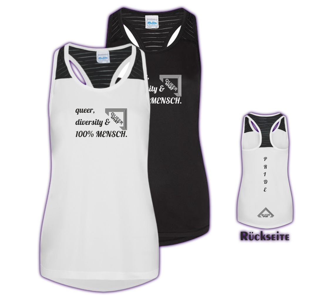 Women`s Workout Vest "100% MENSCH" - Artikelnr. Q4M-P-010