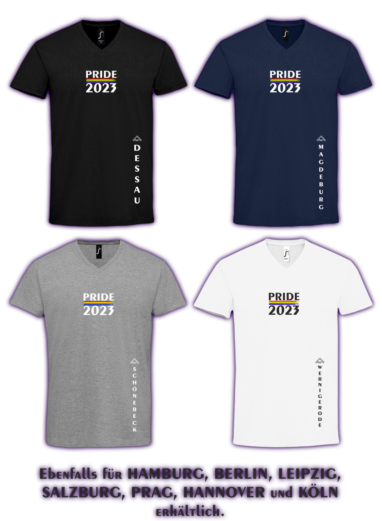 V-Neck T-Shirt "PRIDE DELUXE" - Artikelnr. Q4M-P-012